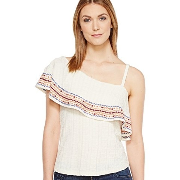 New Lucky Brand Embroidered Off the‎ Shoulder Top - Picture 1 of 8